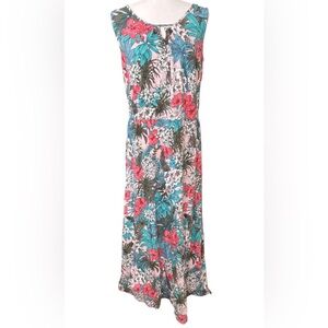 NWT Talbots Floral Jungle Sleeveless Jersey Maxi Dress Size L